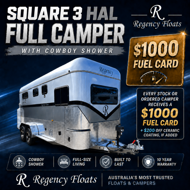 RF587 | EOFY SPECIAL | Square 3 HAL Full Camper  2400mm x 720mm bay | Cowboy shower