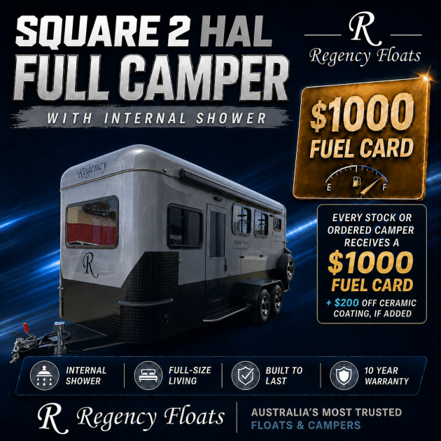 RF593| EOFY SPECIAL | Square 2 HAL Full Camper 2500mm x 750mm bay | Internal Shower