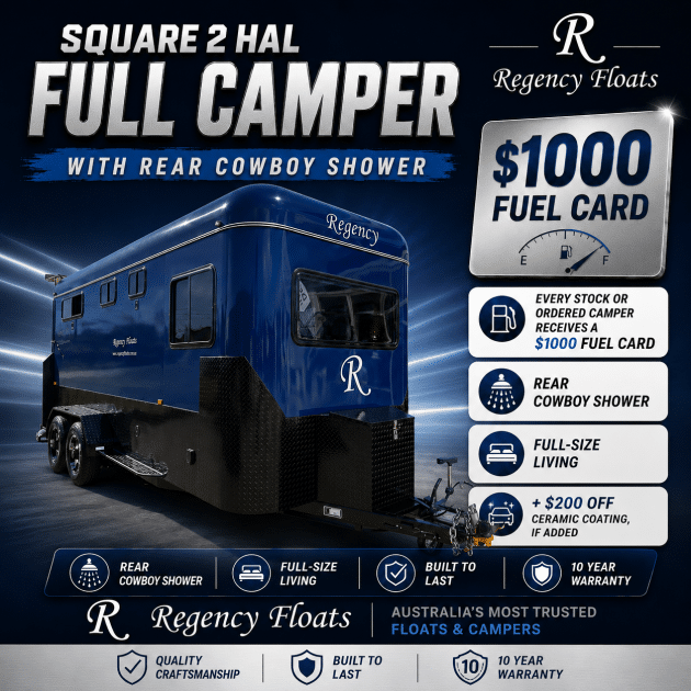 RF605| EOFY SPECIAL | Square 2 HAL Full Camper 2500mm x 750mm bay | Cowboy Shower
