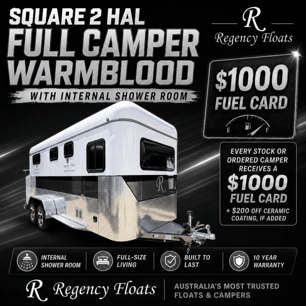 RF605 | EOFY SPECIAL | Square 2 HAL Full Camper Warmblood 2600mm x 850mm bay | Internal Shower