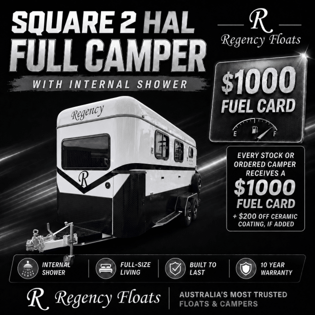 RF609 | EOFY SPECIAL | Square 2 HAL Full Camper 2500mm x 750mm bay | Internal Shower
