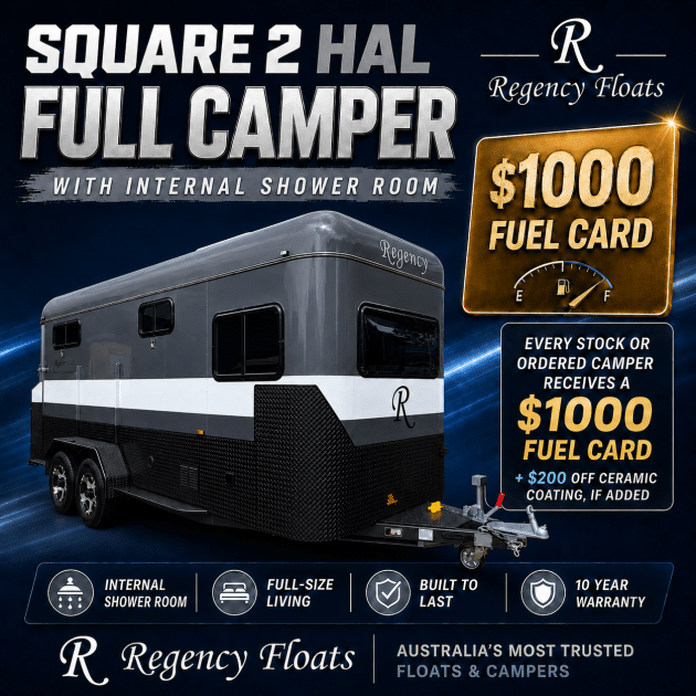 RF610 | EOFY SPECIAL | Square 2 HAL Full Camper 2500mm x 750mm bay | Shower room