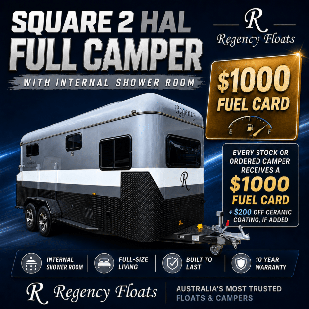 RF610 | EOFY SPECIAL | Square 2 HAL Full Camper 2500mm x 750mm bay | Shower room