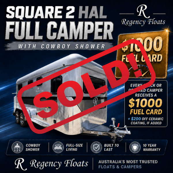 RF602 | EOFY SPECIAL | Square 2 HAL Full Camper 2500mm x 750mm bay | Cowboy Shower