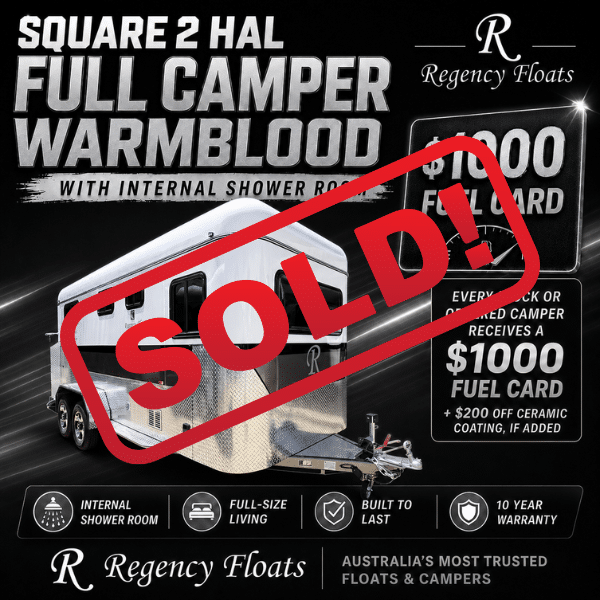 RF605 | EOFY SPECIAL | Square 2 HAL Full Camper Warmblood 2600mm x 850mm bay | Internal Shower