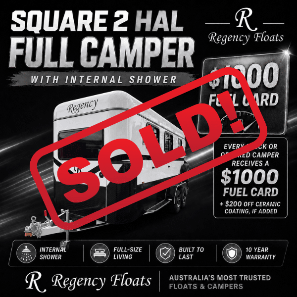 RF609 | EOFY SPECIAL | Square 2 HAL Full Camper 2500mm x 750mm bay | Internal Shower