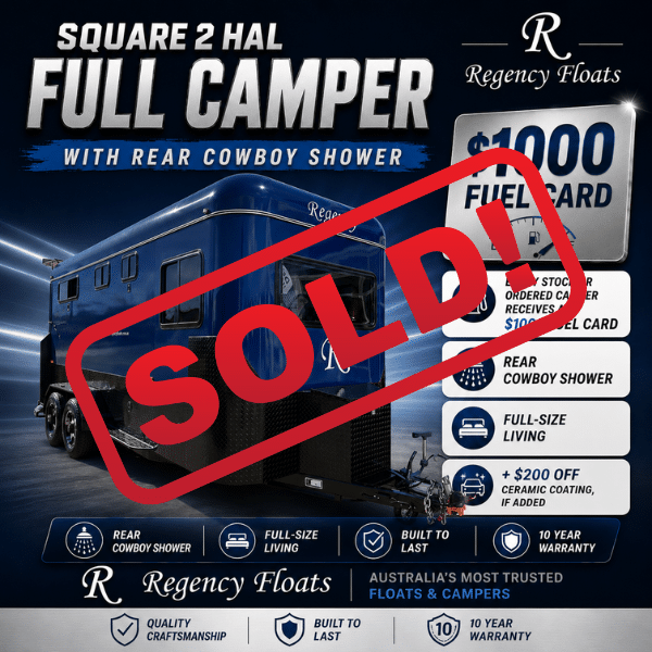 RF605| EOFY SPECIAL | Square 2 HAL Full Camper 2500mm x 750mm bay | Cowboy Shower