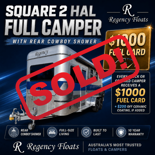 RF610 | EOFY SPECIAL | Square 2 HAL Full Camper 2500mm x 750mm bay | Cowboy Shower