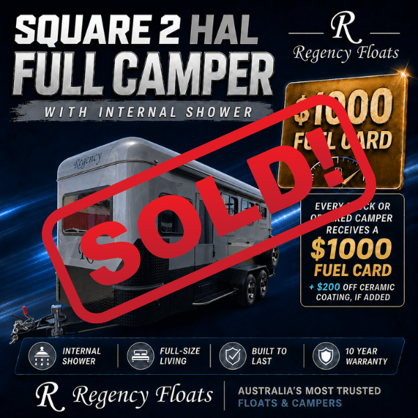 RF593| EOFY SPECIAL | Square 2 HAL Full Camper 2500mm x 750mm bay | Internal Shower