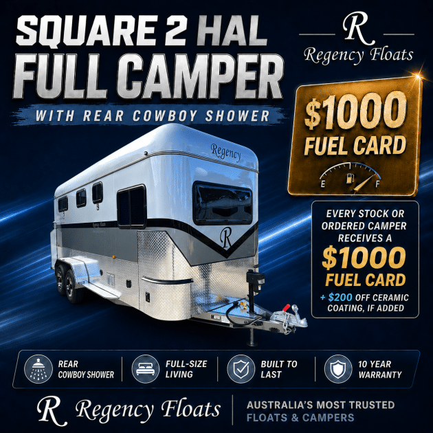 RF611 | EOFY SPECIAL | Square 2 HAL Full Camper 2500mm x 750mm bay | Cowboy Shower