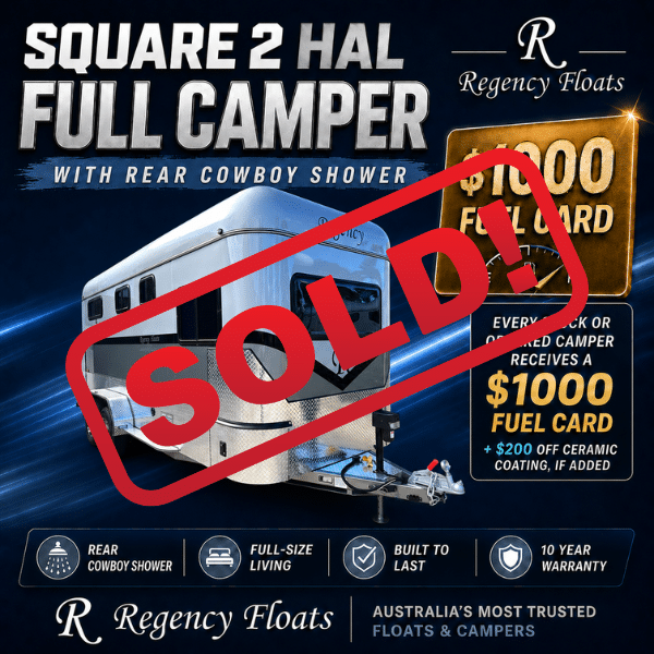 RF611 | EOFY SPECIAL | Square 2 HAL Full Camper 2500mm x 750mm bay | Cowboy Shower