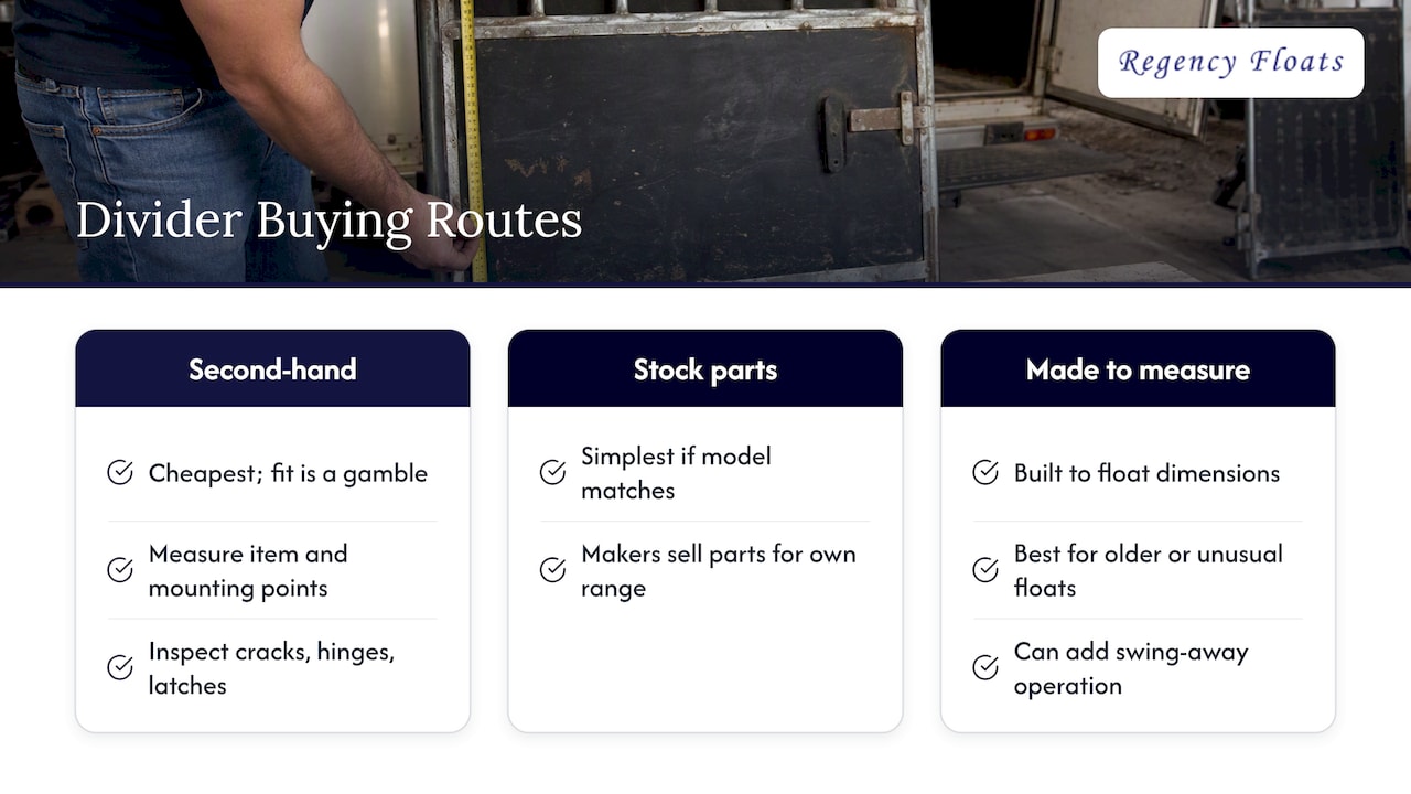 Buying new, second-hand or custom made — overview diagram