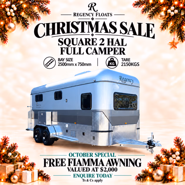 RF678| DECEMBER STOCK | Square 2 HAL Full Camper 2500mm x 750mm bay | Cowboy Shower